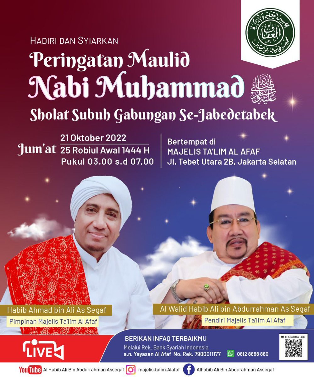Peringatan Maulid Nabi SAW di Tebet Majelis Ta'lim Al Afaf

majelis.info/event/peringat…