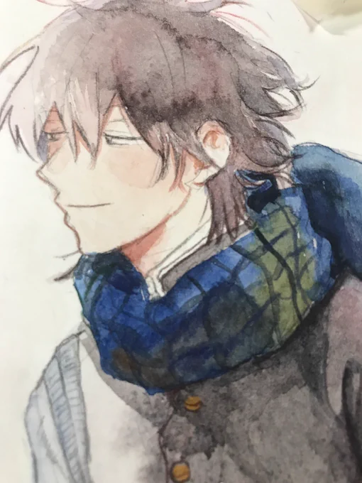 アルシュの極細目いいかもしれない…となった季節感無視の絵(カメラ撮影) 