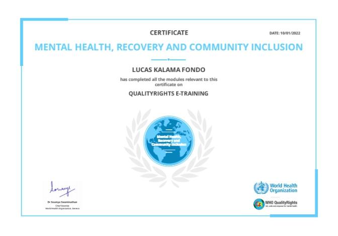 I am @WHO Quality Rights certified,are you? Intend to practice what I learned as well as share the knowledge with others. @TTCGlobal_ @CBM_Global @MOHmentalhealth @qualityrightske @iwKenya @MH_Kilifi @Difu_Simo @Afya_360 @m_f_moro #MentalHealthMatters #DisabilityRights