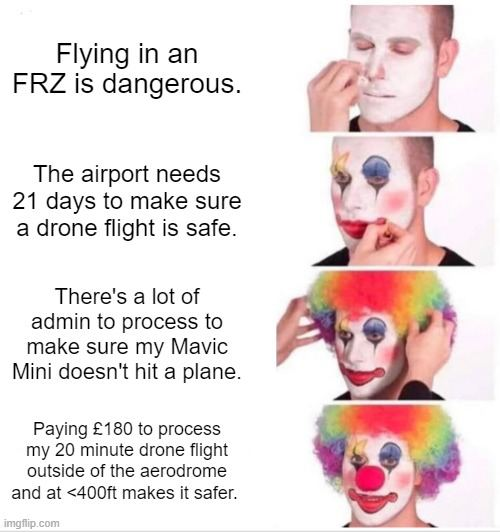 CreativeSkyUK's tweet photo. Commercial drone ops siding with #airports that go against the @UK_CAA and charge fees. #FRZs were brought in due to the non-drone at @Gatwick_Airport stop illegal #drone fights. Please, all ears to the logic of this!!!

@UK_CAADRONES #drones https://t.co/RMaDWmf5YA
