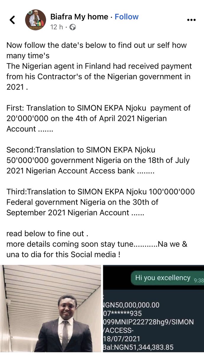simon_ekpa's tweet photo. Look the type of illiterate constituting nuisance on social media with Biafra name. Once they wrote to them to share, all of them will be sharing it without knowing the content. Transaction is now translation to Simon Ekpa 😂😂 https://t.co/SIQRysWOZi