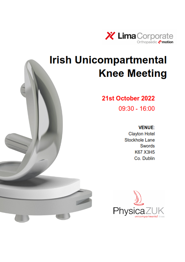 Mark your calendars for the Irish Unicompartmental Knee Meeting 2022 on October 21st. 

A course designed for surgeons and senior trainees who wish to learn more about Unicompartmental Knee Arthroplasty.  

For more information and to register: eventbrite.co.uk/e/irish-unicom…