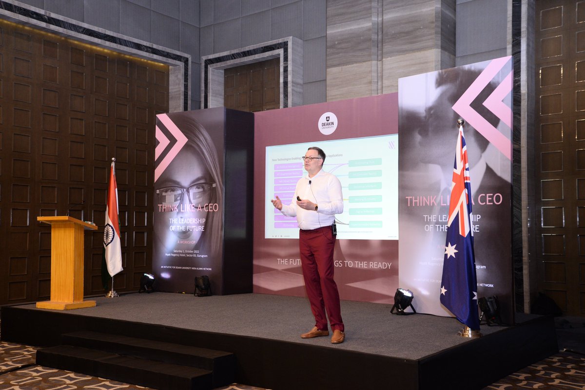deakinco_india's tweet photo. @DeakinCoGlenn (Executive Director & CEO, DeakinCo.) delivered ‘Think Like a CEO; Leadership of the Future’ Workshop for the #DeakinAlumni India Chapter this Saturday.
#LeadershipWorkshop / #ThinkLikeACEO / #DeakinAlumni https://t.co/WV1ApbH6zy