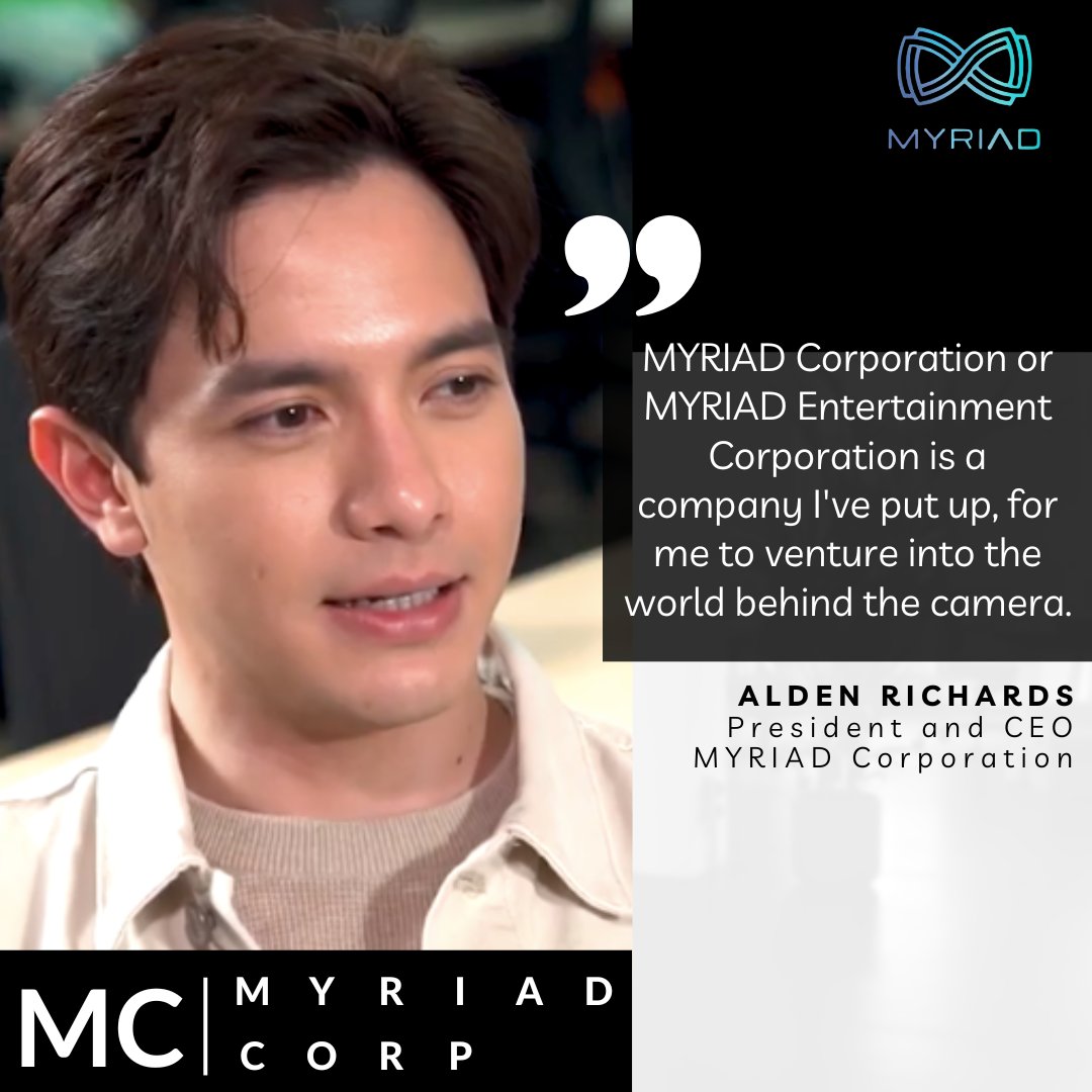 myriad_corp's tweet photo. Alden Richards' Summit Sessions interview where he gave an overview about Myriad Corporation.

Stay tuned to our social media accounts for more updates!

@aldenrichards02 
#MyriadCorp 
#ALDENRichards https://t.co/FWEhh8L8di