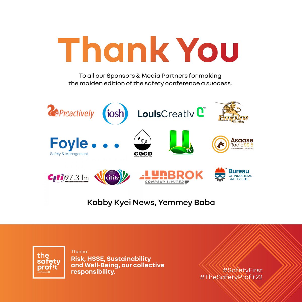 ED_Consults's tweet photo. We are still on the Safety Profit Conference matter! 

A special thank you to all of our sponsors who helped us realize our vision. 

We are grateful for your tremendous help!

#thesafetyprofit #EDConsults #safetyandhealth #safety #health #hse #safetyalways #training #tspc22 https://t.co/pY48KuUP6L