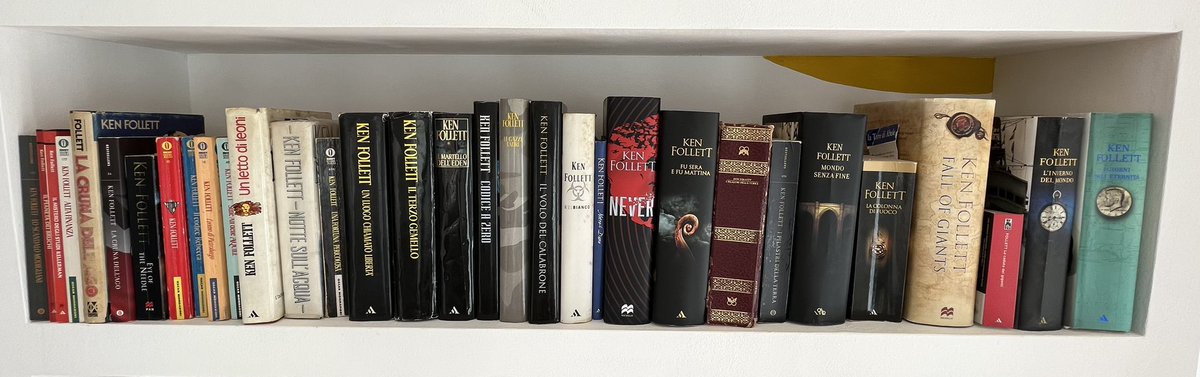 marpello1980's tweet photo. Finally, time to arrange my favourite books! @KMFollett shelf https://t.co/tQUx6Ct8Gp
