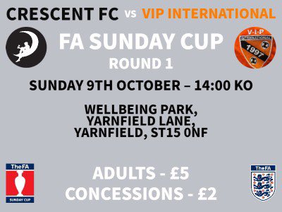 🚨 NEXT UP 🚨

This Sunday the lads are in cup action once more in the national FA Sunday Cup.

It’s all set to be a cracker 💥

We hope to see as many people down as possible to support.

UTC!🌙⚽️