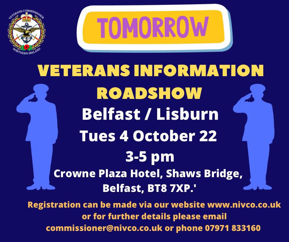 TOMORROW- An opportunity for veterans to meet organisations that are freindly and can be of assistance to you. From employment, breakfast clubs, outdoor pursuits, crafting & men sheds to benevolence, welfare support & mental health. Come along, all veterans & family most welcome.