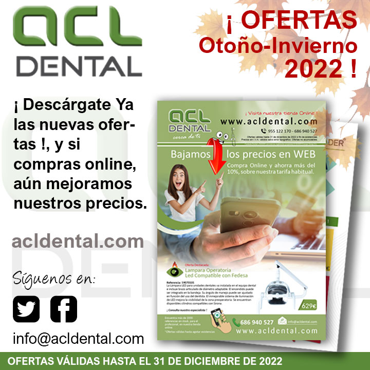 Acldental's tweet photo. ¡ Nuevas Ofertas Otoño-Invierno 2002 de ACL Dental. 
Descargar folleto de ofertas : https://t.co/ozDgYesGPx
¡ Ahora ! nuestras compras online, a mejor precio.
#depositodental #acldental #clinicasdentales #odontologia  #endodoncia #ofertasotoño https://t.co/786aoi8fcg