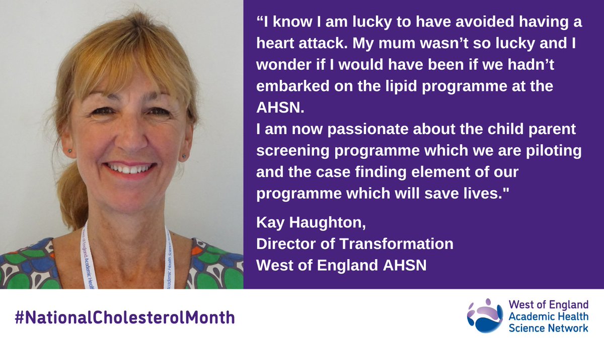 Our Director of Transformation @kayhaughton discusses her personal experiences with Familial #Hypercholesterolaemia in her new blog. During #NationalCholesterolMonth, hear her story and more on our child-parent screening programme: weahsn.net/2022/09/as-par… #FindFH @AHSNNetwork