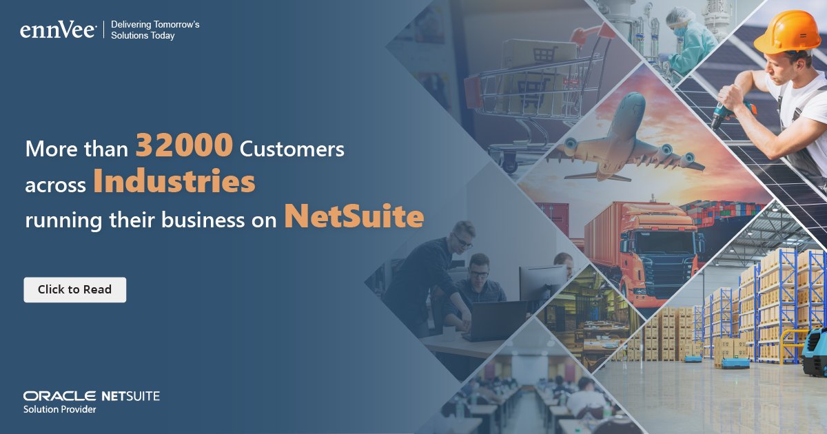 ennVeeIndia's tweet photo. NetSuite is expanding and like how! 32000 customers globally using NetSuite, speaks for the comprehensiveness of the solution and its deep capabilities.
https://t.co/qmrqW9qJea
#ennvee #oraclenetsuite #netsuitesolutionprovider #netsuiteerp #netsuitepartner #netsuiteimplementation https://t.co/SDdx8GV82g
