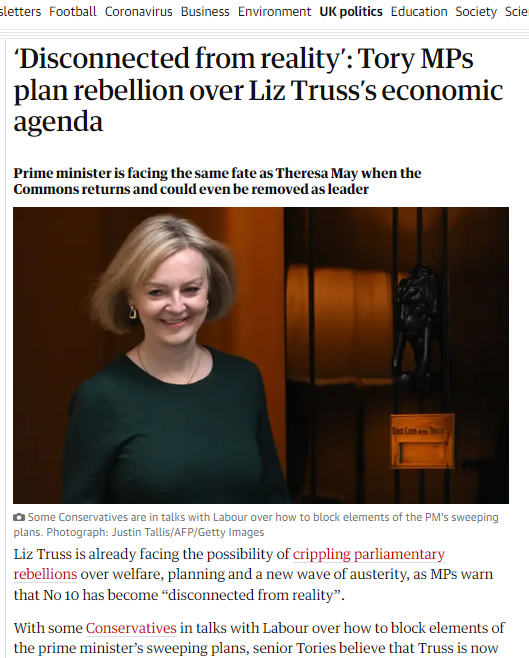 Paul_Kearns01's tweet photo. @KwasiKwarteng The ONLY REASONS Liz Truss &amp; Kwasi Kwarteng are cancelling the 5% tax cut are-

1. Their backers have already made £100s of millions from shorting the pound

2. Tory MPs were going to rebel against the budget which could have forced a general election

#TrussOut29 https://t.co/kuFdcFPD98