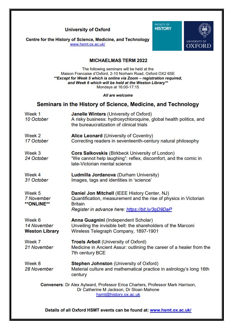 We're excited for this term's HSMT seminar series, kicking off a week today with our own <a href="/JKWinters/">Janelle Winters</a>! All welcome! See the schedule here: hsmt.ox.ac.uk/sites/default/…