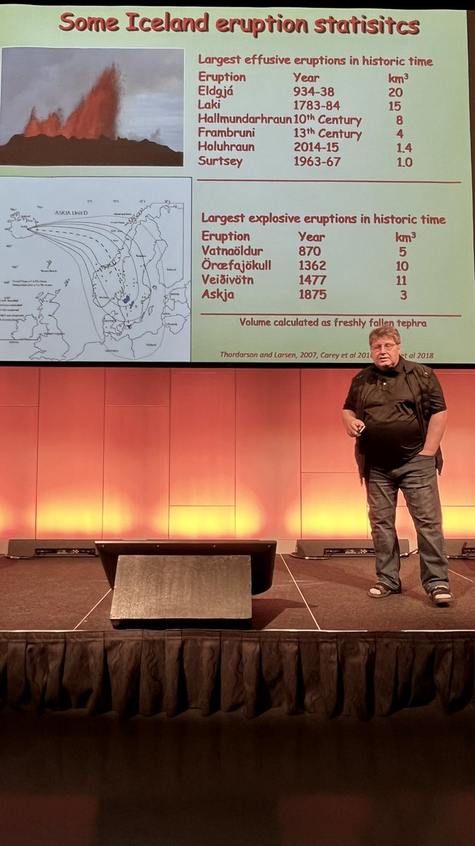 “We have so many volcanos in Iceland we stopped counting.” Morning lecture #ICLAF2022 by Prof. Thorvaldur Thordarson gives an overview of icelandic volcanos and their historic eruptions. Amazing science. Plus, is there a cooler title than “Professor of Volcanology”? @uni_iceland