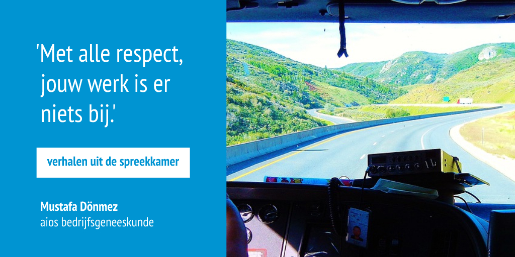 Mustafa stelt zijn nieuwe favoriete #anamnesevraag: wat is er mooi aan je werk? De ogen van de vrachtwagenchauffeur die voor hem zit beginnen te glinsteren... ➡️bit.ly/3yxXuID