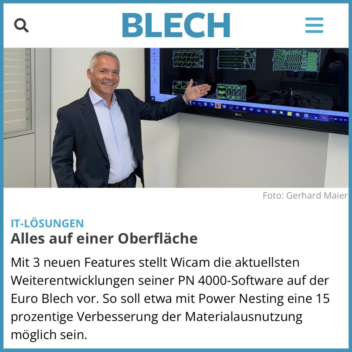 WiCAMSoftware's tweet photo. @WiCAMSoftware präsentiert in der aktuellen https://t.co/QPkNilAesB Ausgabe seine #Neuentwicklungen 🏆

📲 https://t.co/1WWHzHfK3J

#blechonline #euroblech #euroblech2022 #nesting #webshop #biegen #biegesimulation #wicam #timoeigenblut https://t.co/QsVSNbgDPZ