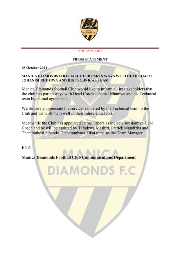 howardmusonza's tweet photo. This was long overdue @Gem_boys_fc, the technical team was out of their depth. The team promised so much when the season started, for some time they were the team to beat but currently are a far cry 10th on the 18 team log. https://t.co/vtddMXbnjg