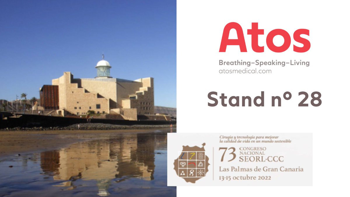 Atos_Medical_ES's tweet photo. Contando los días para vernos en el #stand28 de la exposición comercial del Congreso de la @SEORLCCC, en las Palmas de Gran Canaria.
🏰 Palacio de Congresos de Canarias
🎯 Stand número 28
📅 del 13 al 15 de octubre
¡Te esperamos!
#SEORLCCC #ORL #ENT #Wecare https://t.co/QaaXR10RKX
