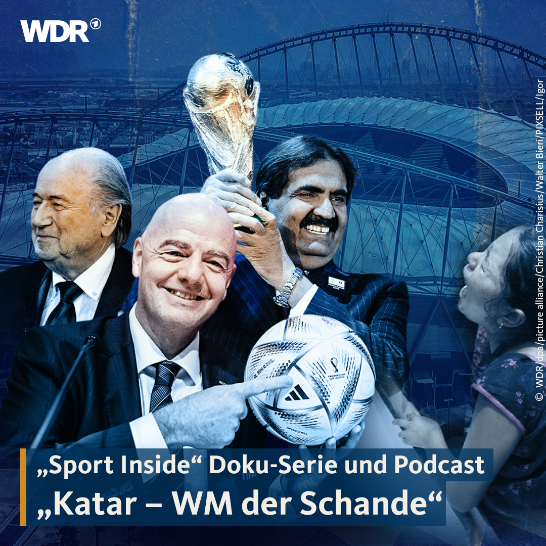 WDR's tweet photo. Seit 2010 recherchiert das WDR-Investigativformat "Sport inside" zu den Hintergründen der WM 2022 in Katar. Kurz vor dem Turnier zeigen die Doku-Serie "Katar – WM der Schande" und der Podcast "Die WM-Sklaven" die Ergebnisse dieser Recherchen.
▶️Alle Infos: https://t.co/81SkZEQ3uV https://t.co/73MnDYmxRm