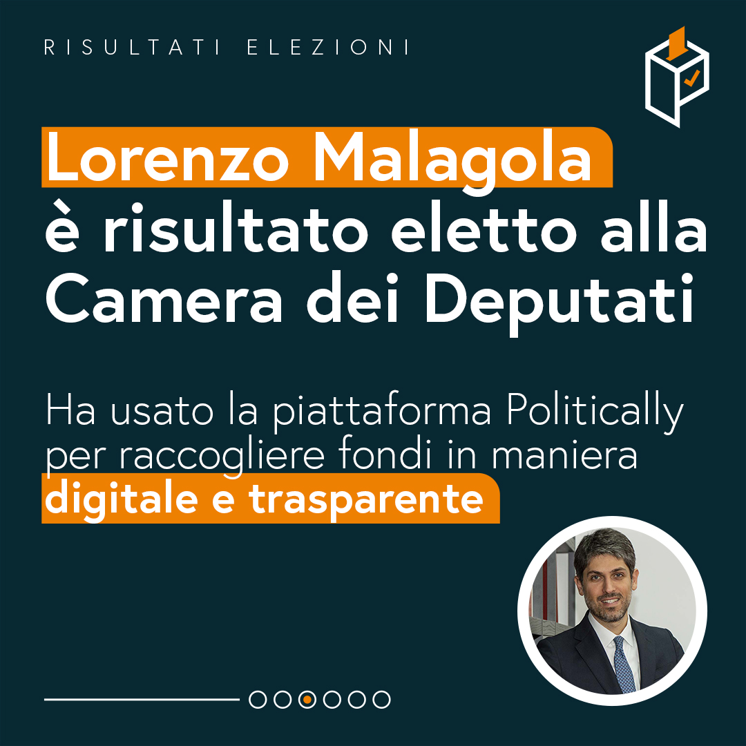 Politically_it's tweet photo. Tra i candidati eletti, Lorenzo Malagola ha raccolto fondi in modo #digitale e #trasparente con @Politically_it.
Scopri https://t.co/uYVzW6jZ4f per la tua campagna elettorale locale, per il tuo partito o movimento. 
Buon lavoro on. Malagola. 
#politica #elezioni22 https://t.co/IM6L3sjVOx