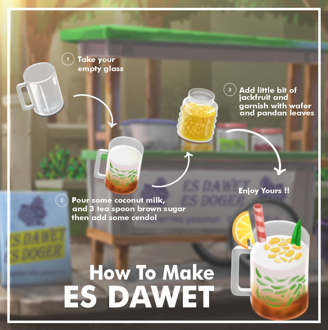 ✨How to Make Es Dawet✨
from Selera Nusantara

When the weather is hot, making Es Dawet is a good choice 😎

Come on lets cook togethaa friends! 
#IndieDevs #gamedevelopment #IndieGameDev #cookinggame