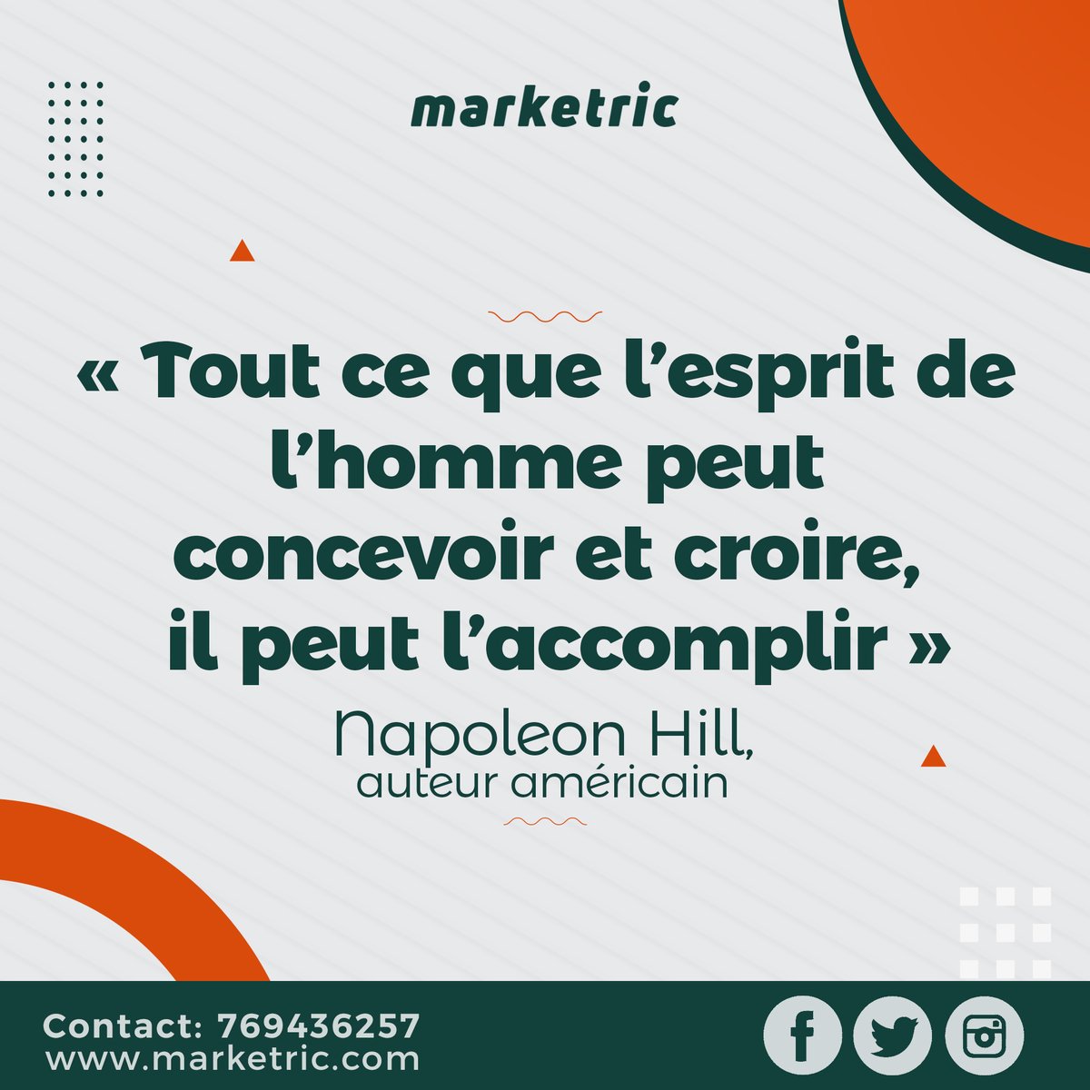 _marketric's tweet photo. Bon début de semaine😊
#ConseilduJour
"Tous ce l'esprit de l'homme peut concevoir, il peut l'accomplir"
#marketric #store #mondaymotivation #lifestyle #motivation #Kebetu https://t.co/URXXBPMKqg