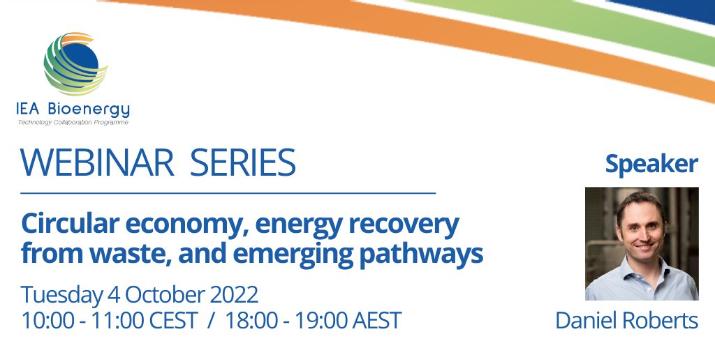 IEABioenergy's tweet image. Join us tomorrow Tuesday, October 4 at 10 CEST for our webinar 🖥️ on #circulareconomy, energy recovery from waste, and emerging pathways. 
Register now &amp;amp; learn more on this topic👉bit.ly/3V85byO @CSIRO