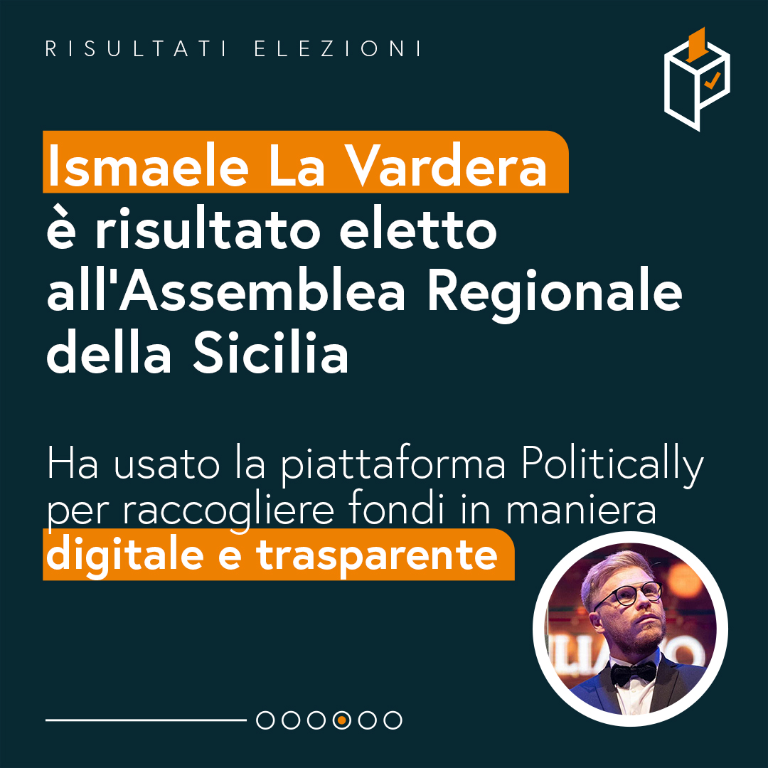 Politically_it's tweet photo. Buon lavoro a @vardera_la, eletto in #Sicilia, ha raccolto fondi in modo #digitale e #trasparente con @Politically_it.
Scopri https://t.co/uYVzW6jZ4f per la tua campagna elettorale locale, per il tuo partito o movimento. 

#politica #elezioni22 https://t.co/QzUiamzsNx