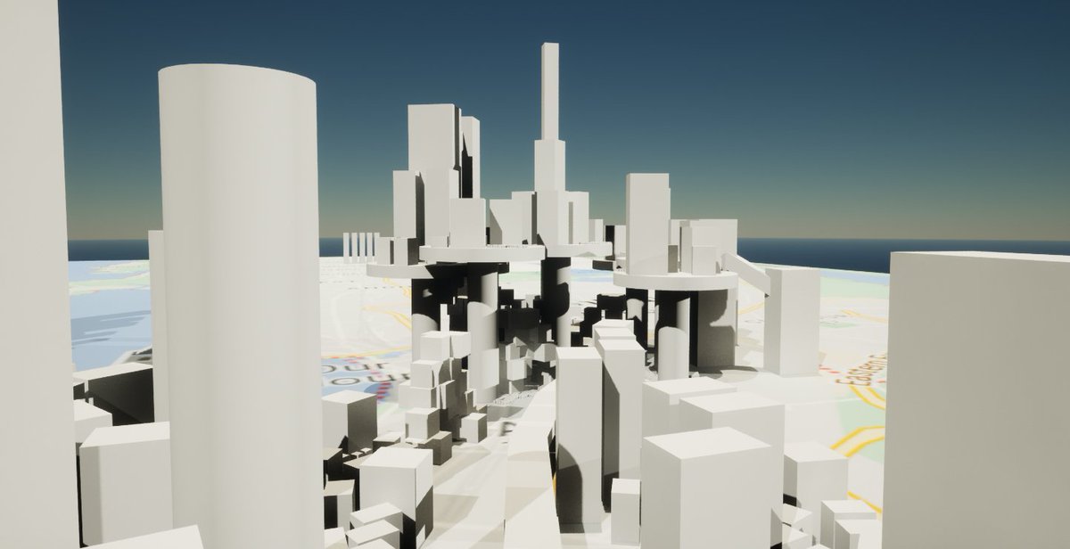 MUgrote's tweet photo. We are exploring some more sci-fi parts of our #Solarpunk Mumbai; I based some #blockouts on Concept Sketches made by Sabina Bojilova to explore exciting game spaces!🤩

@BlocktoberLD @UnrealEngine @madewithUnreal @BuasGames #Blocktober #LevelDesign #GameDev #GameDesign https://t.co/wfeS9s5jef