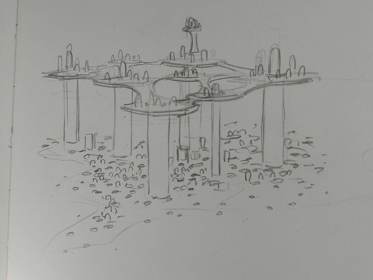 MUgrote's tweet photo. We are exploring some more sci-fi parts of our #Solarpunk Mumbai; I based some #blockouts on Concept Sketches made by Sabina Bojilova to explore exciting game spaces!🤩

@BlocktoberLD @UnrealEngine @madewithUnreal @BuasGames #Blocktober #LevelDesign #GameDev #GameDesign https://t.co/wfeS9s5jef