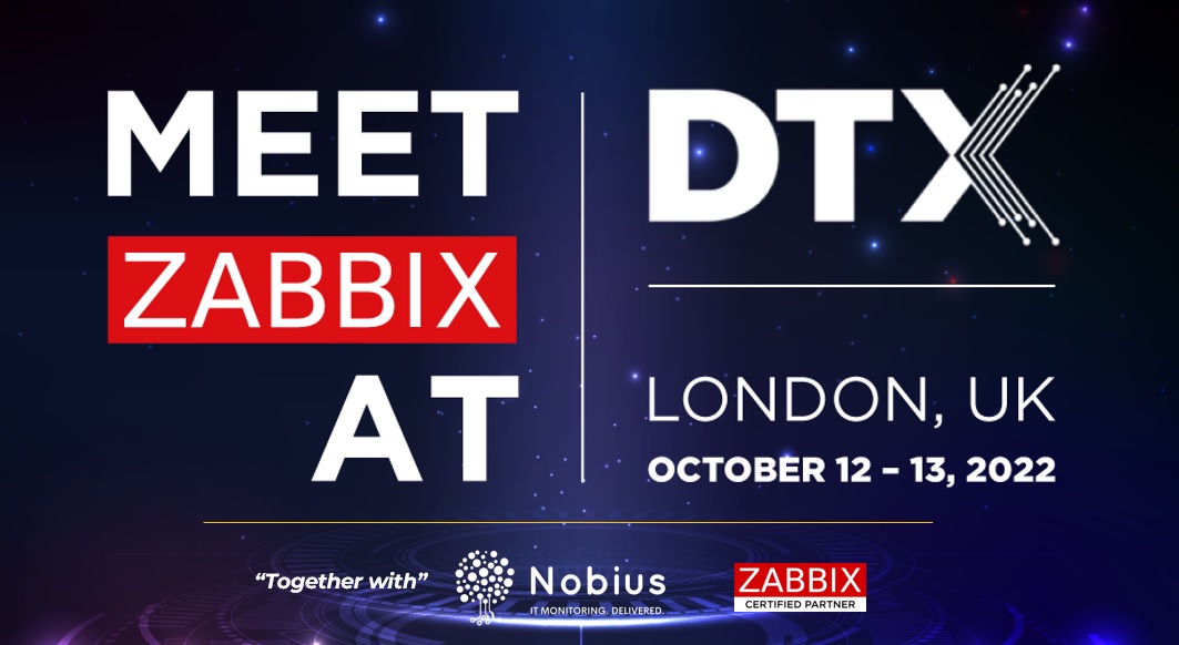 nobiusit's tweet photo. Meet up with Zabbix and Nobius at DTX Europe - https://t.co/BUumWjqjMQ https://t.co/ANHAyO5ITJ