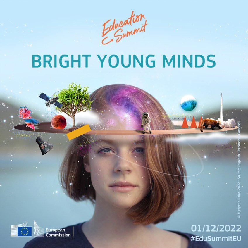 The minds of young people are universes full of ideas, dreams, objectives and future discoveries.

Young people envision &amp; strive for a greener, more digital &amp; inclusive world.

#EduSummitEU 2022 is dedicated to #BrightYoungMinds.
Join us on 1 December!
👉 europa.eu/!hNp7rF