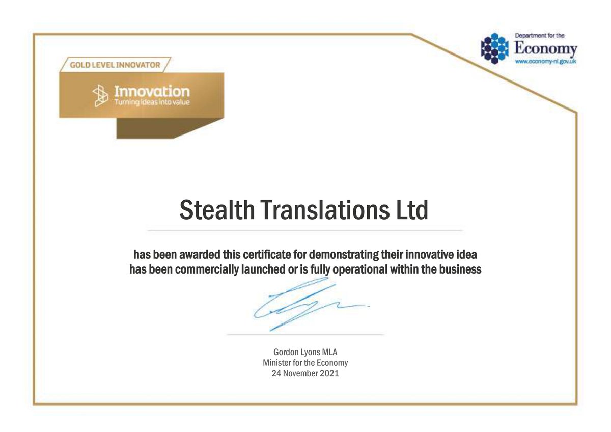 StealthTrans's tweet photo. Delighted to be recognised for our recent Innovations.#callcentreservices#voicerecognition https://t.co/mosxVH5dQi
