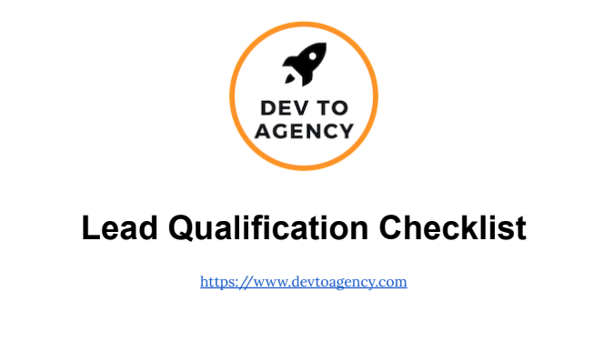 My development agency created a strong lead qualification process.

The checklist I would use when talking to clients to confirm they are a good match.

Want a copy?

Like + Retweet + Comment with 👍 - and I'll DM it to you!
(Must follow me)