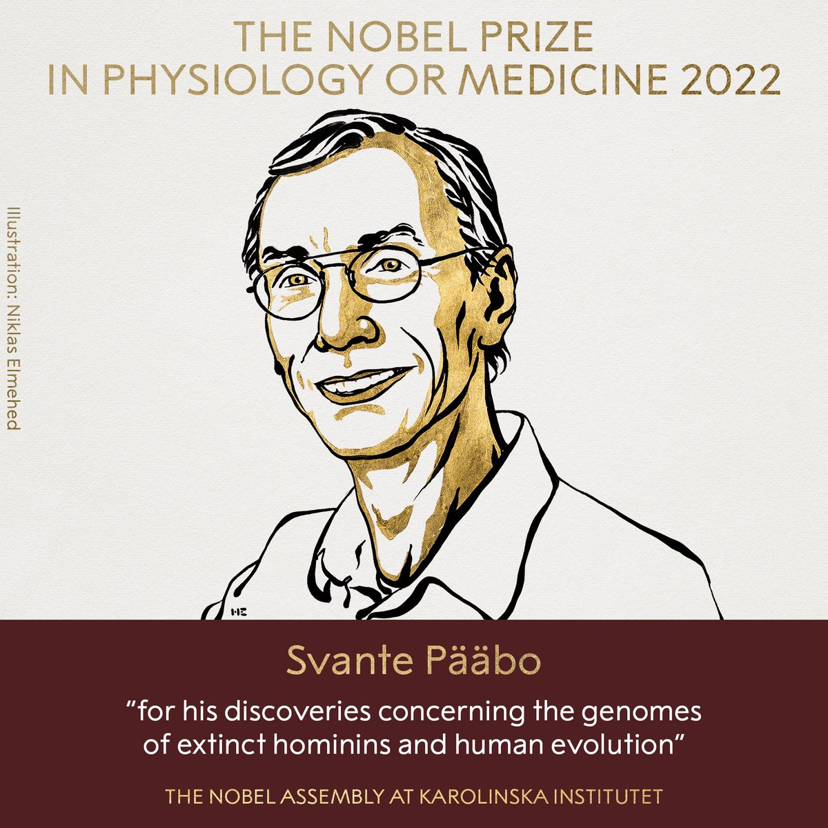 BREAKING NEWS: The 2022 #NobelPrize in Physiology or Medicine has been awarded to Svante Pääbo “for his discoveries concerning the genomes of extinct hominins and human evolution.”