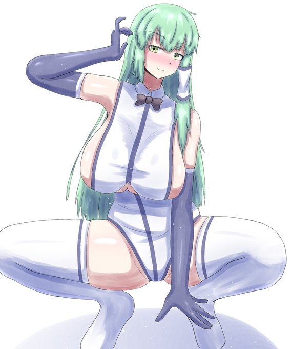 エッチな衣装の早苗さん描いた 