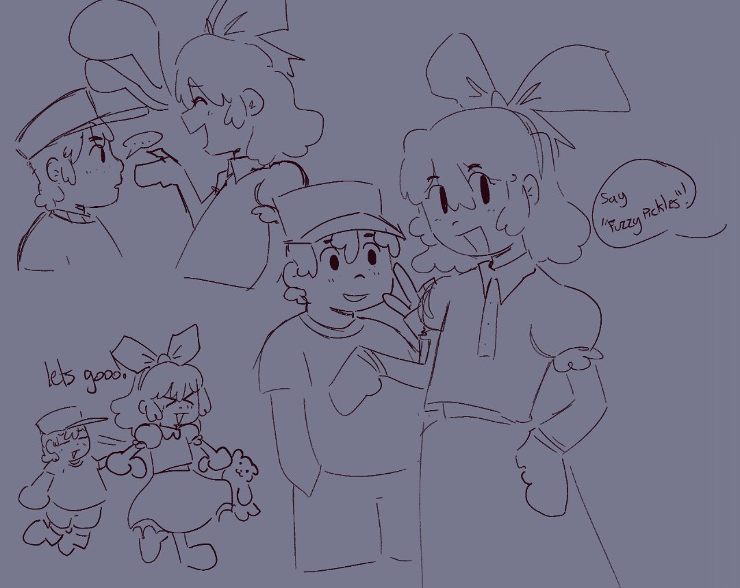 juscrow's tweet photo. ness and paula friendship doodles. might color in the future idk https://t.co/QTYLbPsUeB