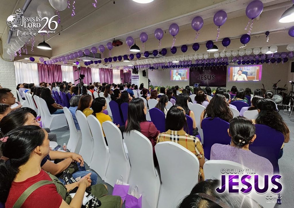 JIL_Macau's tweet photo. Bro. Eddie C. Villanueva, giving his anniversary greeting and sharing God’s Word to us.

#JILMacau26
#OccupyTillJesusComes
#MakeJESUSFamous https://t.co/RV52oayN6U