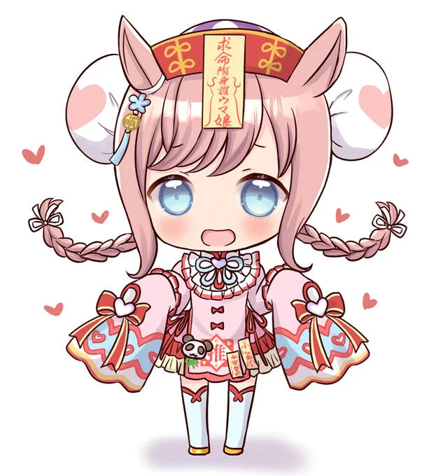 キョンシーデジたん!可愛くてつい描いてしまった。うちにも来てほしい #ウマ娘 #アグネスデジタル #今日のちびキャラ 