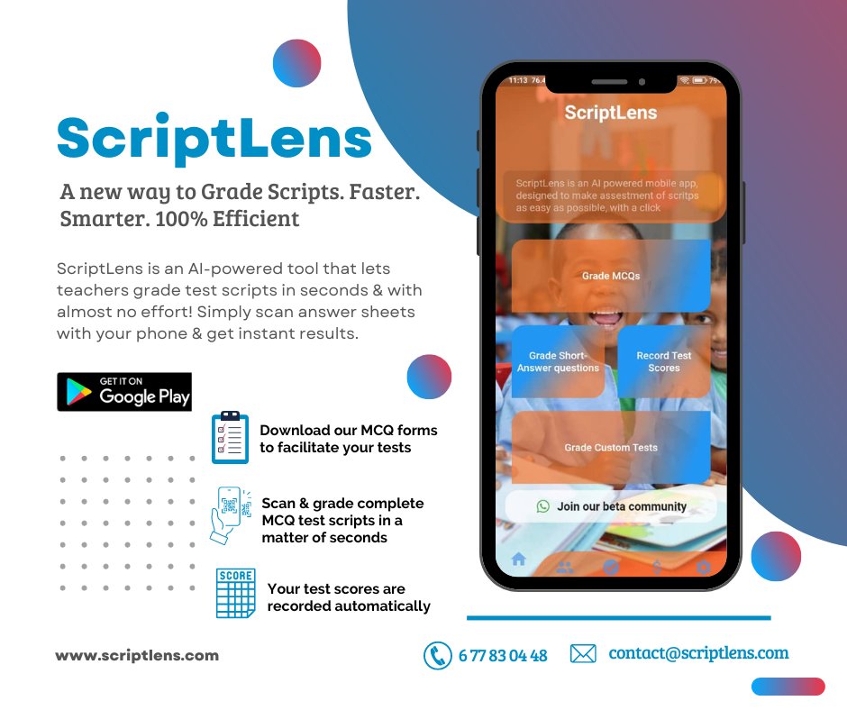script_lens's tweet photo. A new way to grade scripts is here! Faster. Smarter. 100% efficient.

Using #AI &amp; computer Vision to change how teachers evaluate.

Download #ScriptLens today from Google Play to enjoy fast, stress-free &amp; error-free grading.
https://t.co/jbUcS73hTm https://t.co/I9cAxkTMzC