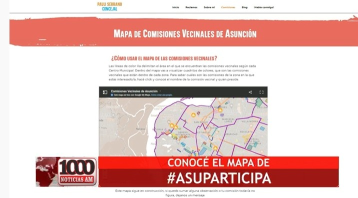 1000_am's tweet photo. #ASUPARTICIPA: MAPA DE COMISIONES VECINALES |

🗣"Es una herramienta que estamos lanzando, está en la web https://t.co/chy3s1PB3H. Hay activas en Asunción un poco más de 250 comisiones vecinales"- concejal por Asunción, @pauliserranopy

#1000NoticiasAM📺 @Paravision5 #1000am📻🎙 https://t.co/4AwiUPDxKi
