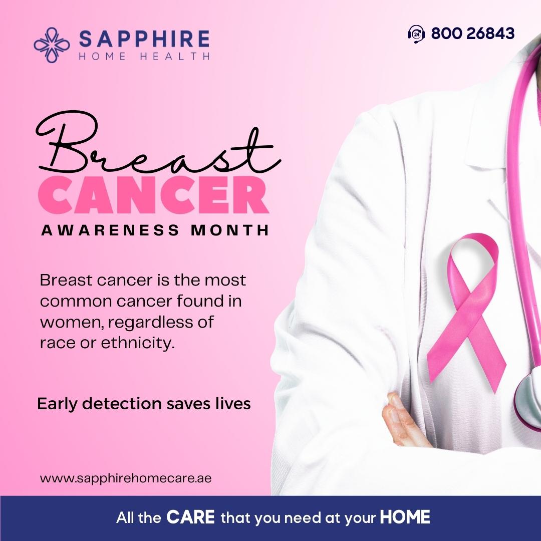 SapphireHHC's tweet photo. Breast cancer is the most common cancer found in women, regardless of race or ethnicity.

Early detection saves life 

#breastcancerawarenessmonth #breastcancer #breastcancerawareness #cancer #womenshealth #healthcare #homehealthcare #Dubai #UAE https://t.co/g56yhQC8HO