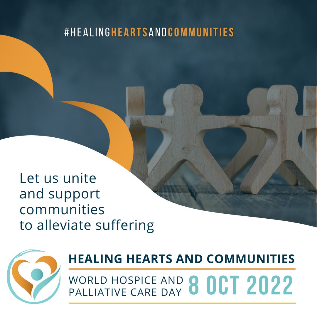 Today, 8 October 2022, is World Hospice and Palliative Care Day! This year, the theme is Healing Hearts and Communities, recognizing that the experience of grief and the need to heal unites humans worldwide. #HealingHeartsandCommunities #WHPCDay22 #GoodGrief #UHC #UHC2030 <a href="/whpca/">WHPCA</a>
