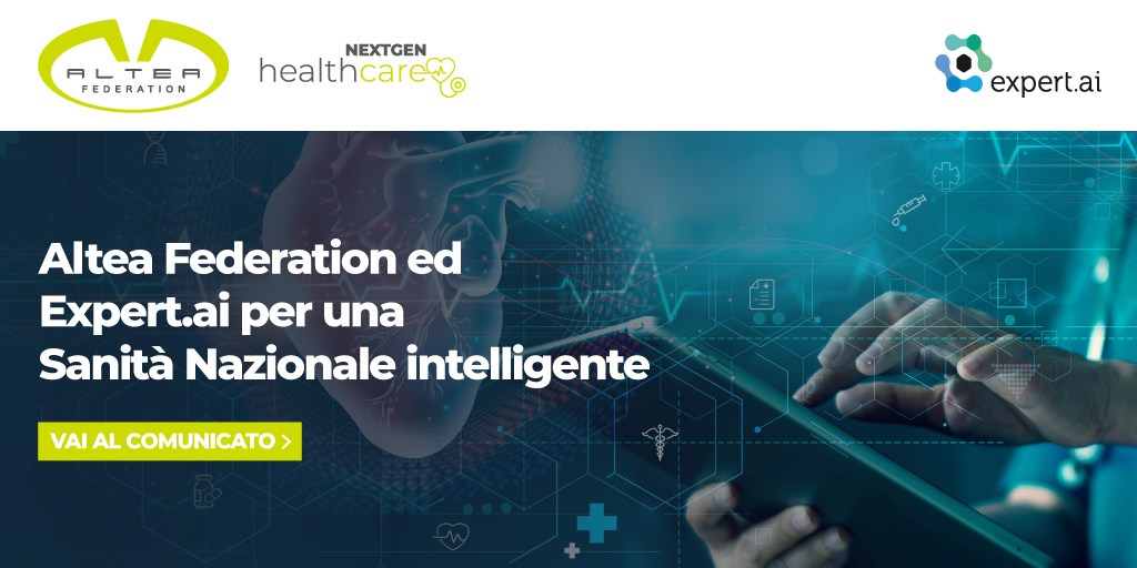 Insieme per presentare #IKS, Intelligent Knowledge System, la soluzione per supportare le strutture sanitarie e i medici nel ricostruire la storia sanitaria dei pazienti ➡️6/7 ottobre al Forum Sistema Salute tinyurl.com/ym2x4tkd 

#alteafederation #expertai #nextgenhealthcare