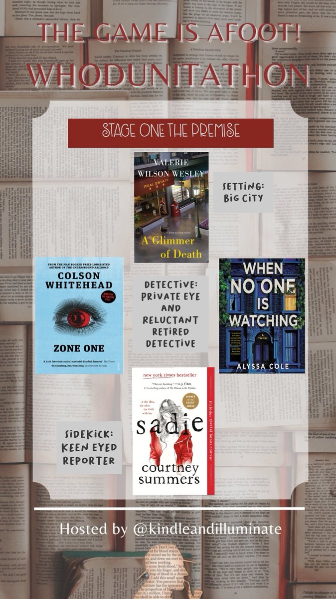 ShadyPandy's tweet photo. Finally worked out my tbr for the first three stages of @whodunitathon #whodunitathon so here are some graphics! https://t.co/DQiePFT4Ea
