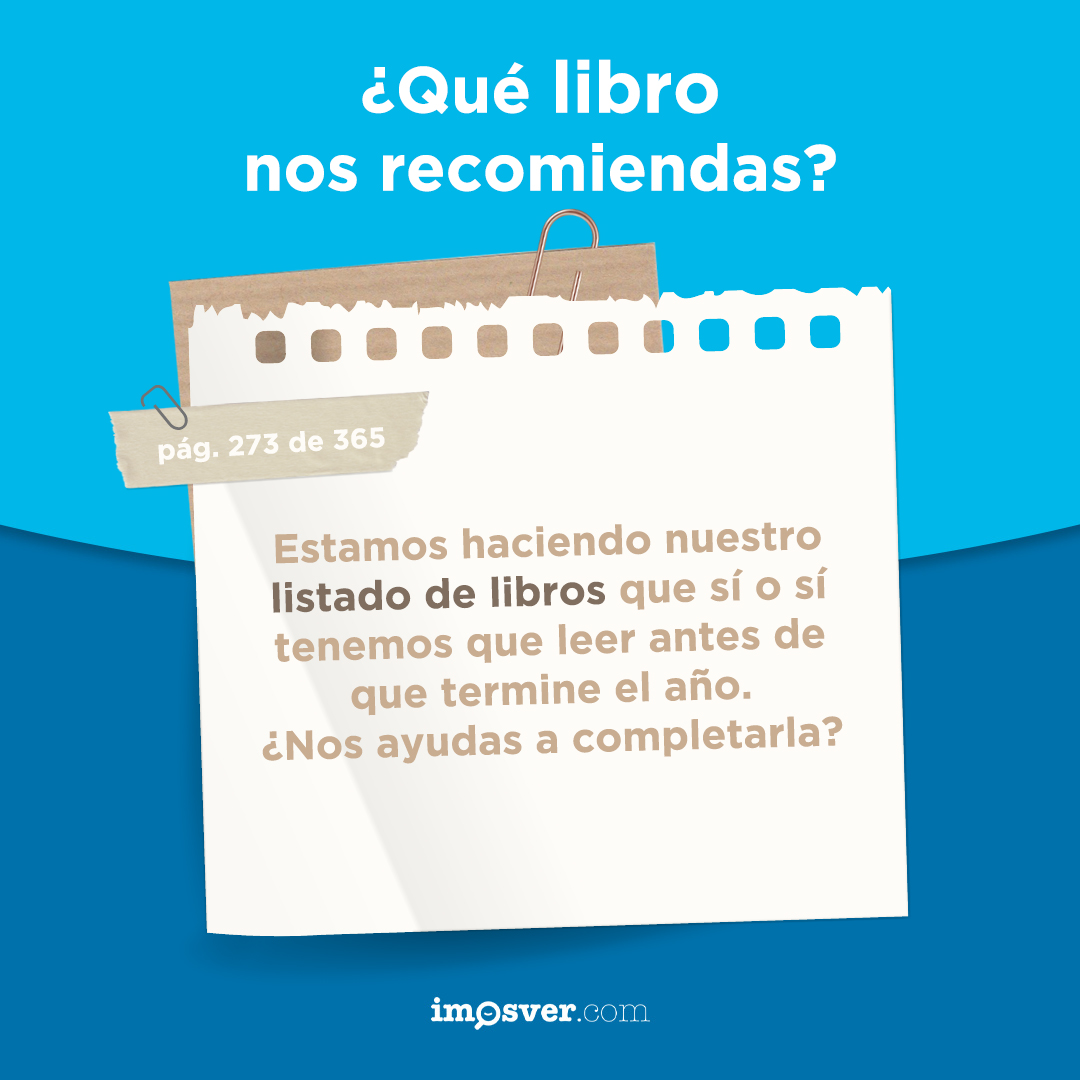 ¡AYUDA!🚨
Necesitamos que nos ayudéis a completar nuestra lista de libros OBLIGATORIOS para leer antes de que termine 2022 🤩🙏

#lecturasrecomendadas #obligatorio #tienesqueleer #librosfavoritos #amorporloslibros #recomendacionliteraria #librosymaslibros