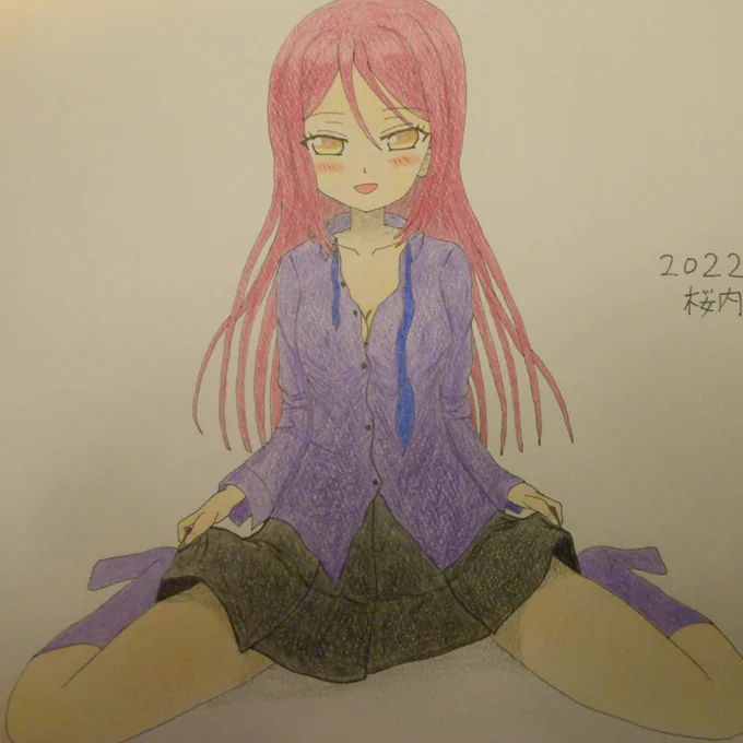 #同じ人が描いたと思えない絵を貼るラブライブサンシャインの中で推し入りである桜内梨子たん。 