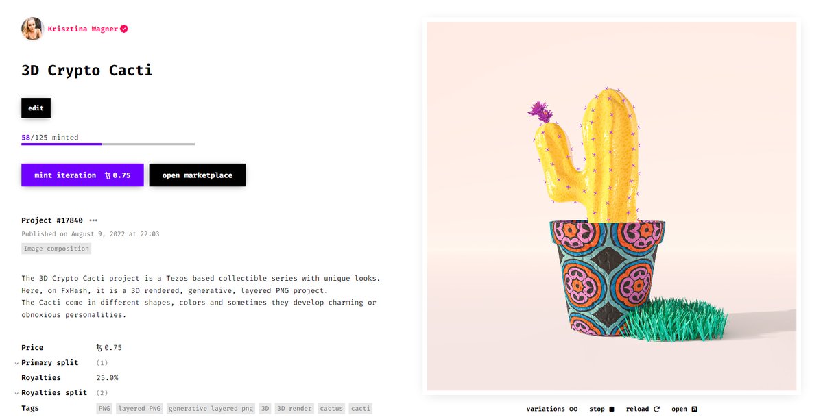 YES!!
🫰 Halved the price and halved the editions!
💨 You gotta hurry!

fxhash.xyz/generative/178…

#fxhash #NFTcollectible <a href="/KrisztinaWagne3/">Krisztina Wagner</a> <a href="/fx_hash_/">fxhash</a>  $xtz 0.75