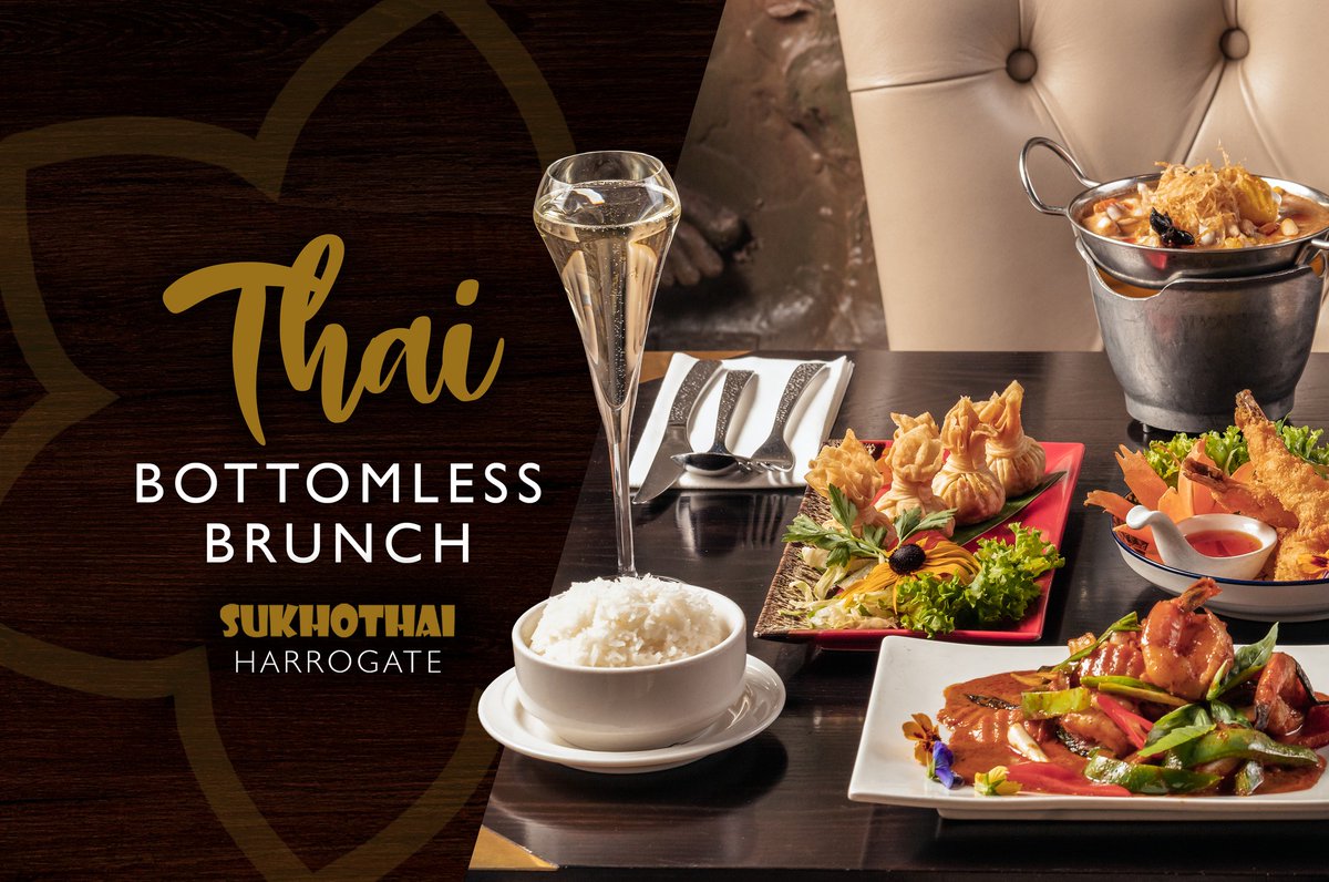 We’re excited to launch our special Thai Bottomless Brunch menu at Sukhothai Harrogate from Saturday 8th October.🥂🇹🇭

Enjoy a classic 2-course lunch or 3 tapas-style small plates with a selection of bottomless drinks
Browse the menu and book - sukhothai.co.uk/new-thai-botto…