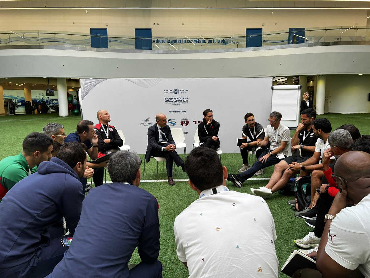 AspireFellows's tweet photo. #AspireSummit22 workshops undergoing at #AspireAcademy's Football Performance Center discussing this year's topics. #AspireFellows #Qatar2022 https://t.co/X0EXI3kvRc